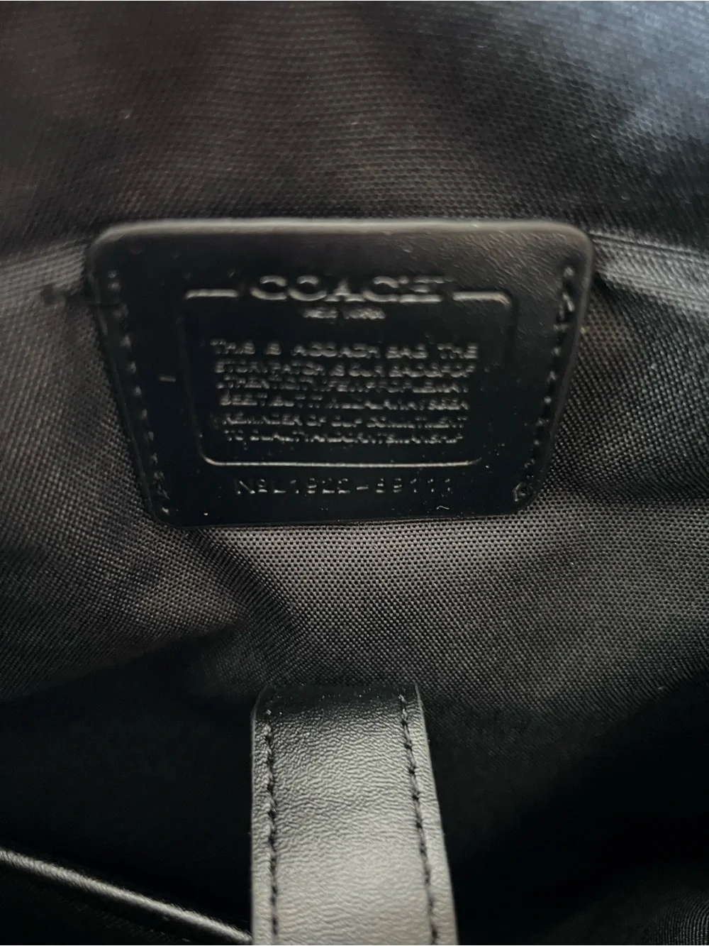Coach Men’s Black Signature Canvas Backpack with Leather